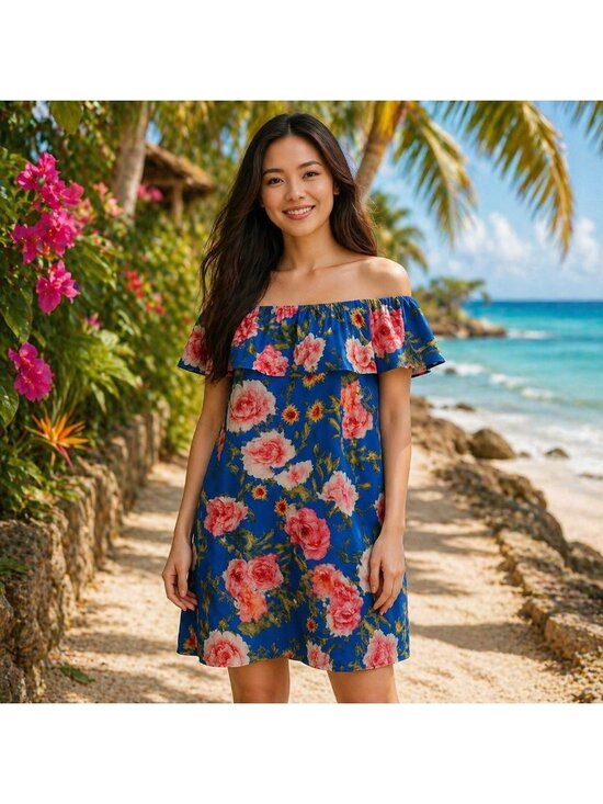 Rose & Olive Dresses & Skirts - Rose & Olive Off-The-Shoulder Pink Floral Dress SZ L NWT Boho Romantic Resort